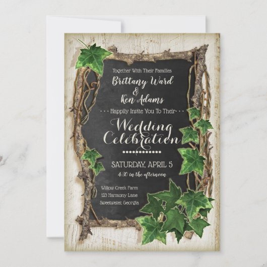 Einladungen zu Hochzeiten von Ivy und Willow (Vorderseite)