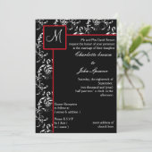 Einladungen zu Hochzeiten von Red Black Damask (Stehend Vorderseite)