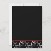 Einladungen zu Hochzeiten von Red Black Damask (Rückseite)
