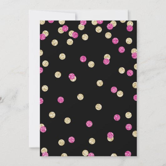 Einladungen zu Hot-Pink- und Gold-Glitzer (Rückseite)