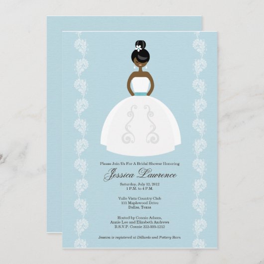 Einladungen zu Hübsch Bridal Shower in Afrika (Vorne/Hinten)