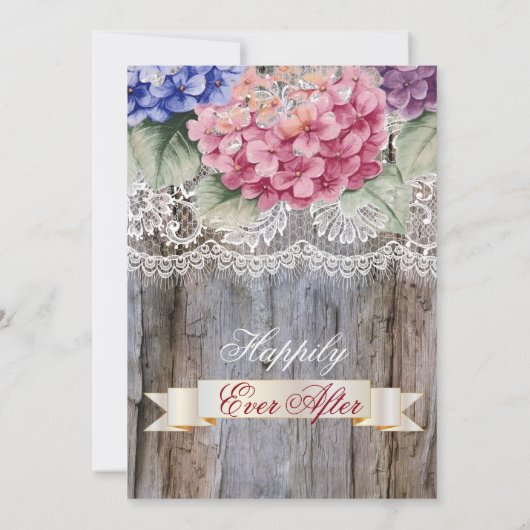 Einladungen zu Hydrangeas-Hochzeiten in Spitzen- u (Rückseite)