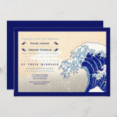 Einladungen zu japanischen Holzblöcken (Vorne/Hinten)