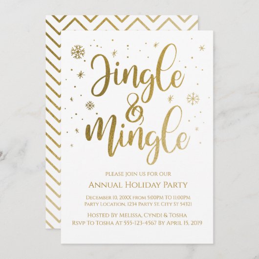 Einladungen zu Jingle und Mingle Holiday Party (Vorne/Hinten)