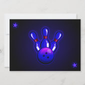 Einladungen zu kosmischem Glühen Bowling Bridal (Rückseite)