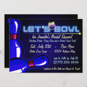 Einladungen zu kosmischem Glühen Bowling Bridal (Vorne/Hinten)