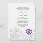 Einladungen zu Lavendel und Gray Damask (Vorne/Hinten)