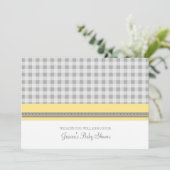 Einladungen zu Lemon Gingham Custom Baby Shower (Stehend Vorderseite)