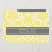 Einladungen zu Lemon Gray Damask Custom Baby Showe (Vorne/Hinten)