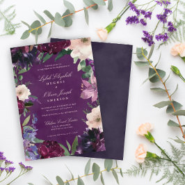 Einladungen zu Lila Blumenhochzeiten von Eggplant