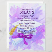 Einladungen zu lila Themenabschlüssen Flyer (Vorne/Hinten)