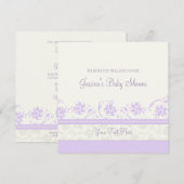 Einladungen zu Lilac White Floral Custom Baby Dusc (Vorne/Hinten)