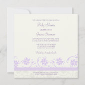 Einladungen zu Lilac White Floral Custom Baby Dusc (Rückseite)