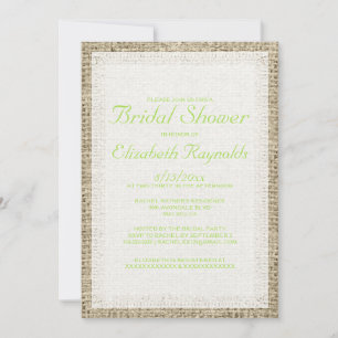 Einladungen zu Lime Green Burlap Bridal Dusche