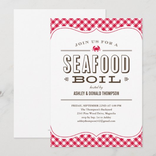 Einladungen zu Meeresfrüchten (Vorne/Hinten)