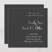 Einladungen zu modernen Grauen Monogramm-Coupels (Vorne/Hinten)