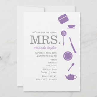 Einladungen zu Monogram Lila Bridal Shower