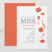 Einladungen zu Monogramm Orange Bridal (Vorne/Hinten)