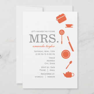 Einladungen zu Monogramm Orange Bridal