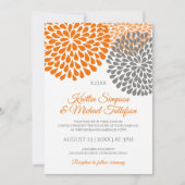 Einladungen zu Orange & Gray Hochzeiten | Floral & (Vorderseite)