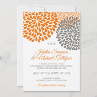 Einladungen zu Orange & Gray Hochzeiten | Floral &