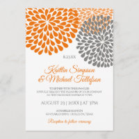 Einladungen zu Orange & Gray Hochzeiten | Floral &