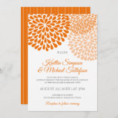 Einladungen zu Orange & Peach Hochzeiten | Floral  (Vorne/Hinten)