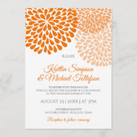 Einladungen zu Orange & Peach Hochzeiten | Floral 