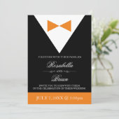 Einladungen zu Orange und Black Wedding| Fall Tuxe (Stehend Vorderseite)