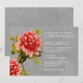Einladungen zu Peony Wedding (Vorne/Hinten)