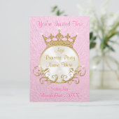 Einladungen zu Personalisierten Rosa- und Goldprin (Stehend Vorderseite)