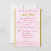 Einladungen zu Personalisierten Rosa- und Goldprin (Rückseite)