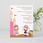 Einladungen zu Princess und Pink Pirate (Stehend Vorderseite)
