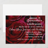 Einladungen zu Quinceañera-rote Rosen (Vorne/Hinten)