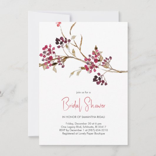 Einladungen zu Red and Brown Fall Bridal Shower (Vorderseite)