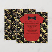 Einladungen zu Red Black and Gold Baby Shower (Vorne/Hinten)