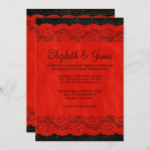 Einladungen zu Red & Black Rustic Lace Wedding (Vorne/Hinten)