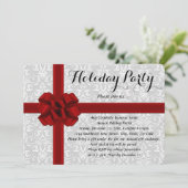 Einladungen zu Red Gift Bow Holiday Party (Stehend Vorderseite)