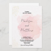 Einladungen zu Rosa Art Wedding (Vorne/Hinten)