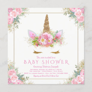 Einladungen zu Rosa-Gold-Baby-Dusche