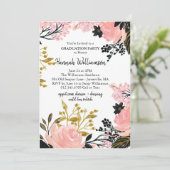 Einladungen zu Rosa-, Gold- und Black Graduation P (Stehend Vorderseite)