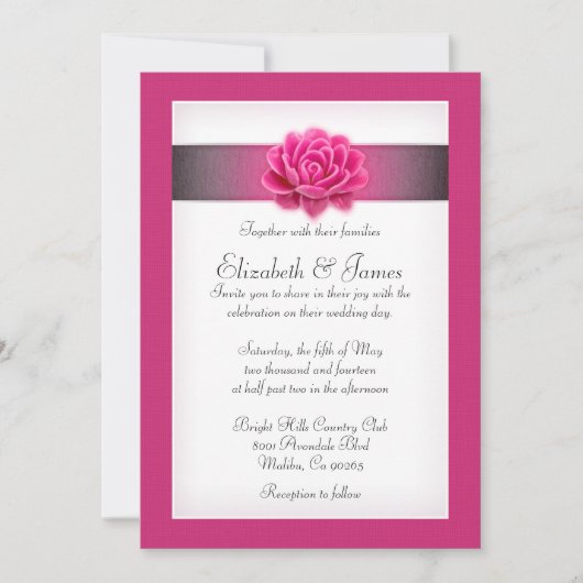 Einladungen zu Rosa Hochzeit (Vorderseite)