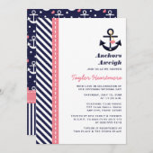 Einladungen zu Rosa Navy Blue Bridal (Vorne/Hinten)