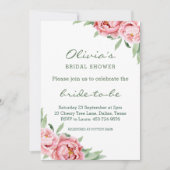 Einladungen zu Rosa Peony Bridal (Vorderseite)