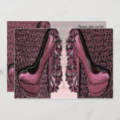 Einladungen zu Rosa Schuhe (Vorne/Hinten)