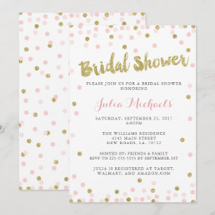 Einladungen zu Rosa und Gold Bridal