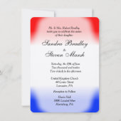 Einladungen zu Rot-Weiß- und Blauen Hochzeiten (Vorderseite)