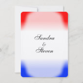 Einladungen zu Rot-Weiß- und Blauen Hochzeiten (Rückseite)