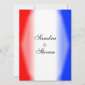 Einladungen zu Rot-Weiß- und Blauen Hochzeiten (Rückseite)