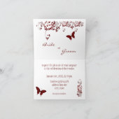 Einladungen zu Roter Schmetterling-Hochzeiten (Innenseite)